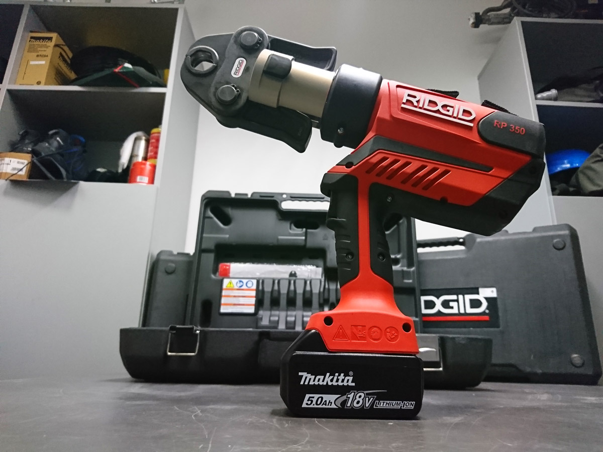 RIDGID lisovací kleště RP 350-C (Síť 230V) s třemi čelistmi • NOVINKA